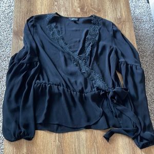 Express sheer tie wrap top